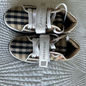 Burberry Plaid Sneakers with White Accents